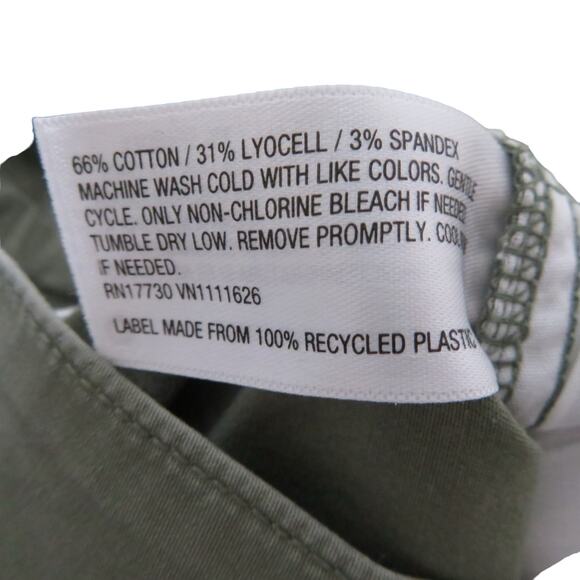 A New Day Ankle Crop Pants Womens 2 Olive Green Stretch Relaxed Fit Trousers - Picture 6 of 7